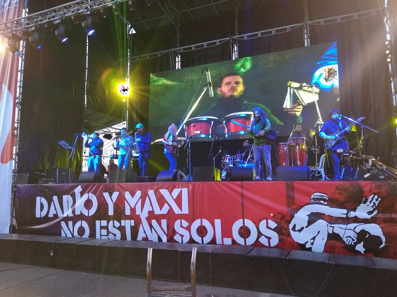 25 de junio de 2022, la banda Chala Rasta en la jornada cultural en la estación Darío y Maxi
